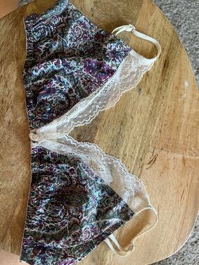 Only Hearts Paisley Lace Bralette in Purple, Teal and Ivory